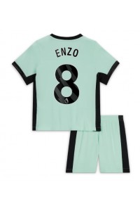 Chelsea Enzo Fernandez #8 Jalkapallovaatteet Lasten Kolmas peliasu 2023-24 Lyhythihainen (+ Lyhyet housut)